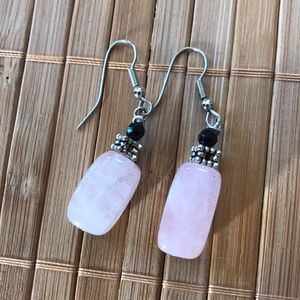 Pink jade earrings